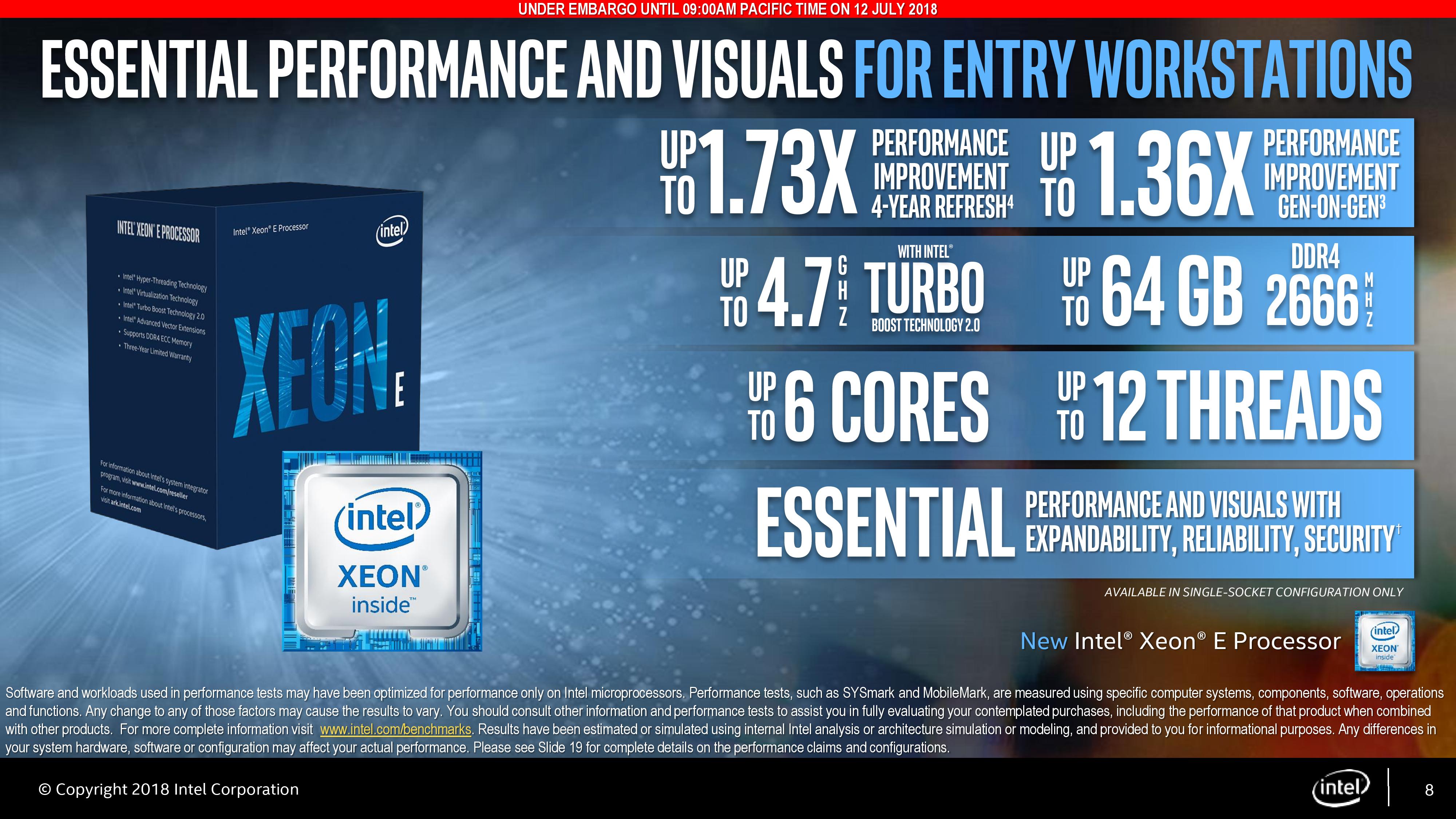 Intel Launches Coffee Lake Xeon E (Entry): The Next-Gen E3-1200